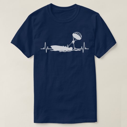 T-shirt Blanc couleur j'aime Parasailing Heartbea (Design devant)