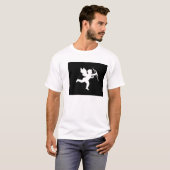 T-shirt blanc cupide sur noir (Devant entier)