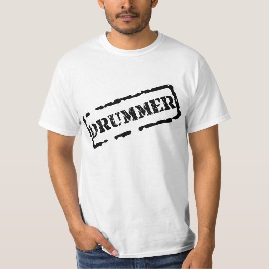 T-shirt blanc de base de batteur (Devant)