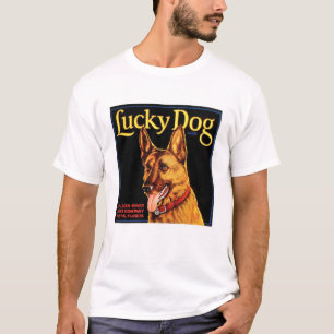T-shirt Blanc de base de chien chanceux