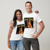 T-shirt Blanc de base de chien chanceux (Unisexe)
