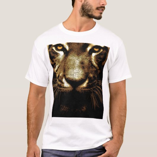 T-shirt blanc de base pour hommes Tiger Eyes (Devant)