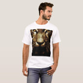 T-shirt blanc de base pour hommes Tiger Eyes (Devant entier)