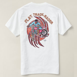 T-SHIRT BLANC DE COUREUR DE MOTO DE CENDRÉE