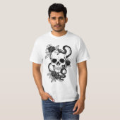 T-shirt blanc de crâne (Devant entier)