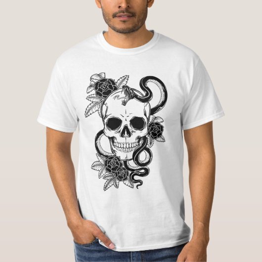T-shirt blanc de crâne (Devant)