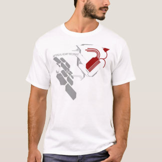 T-shirt blanc de greffe de coeur artificiel