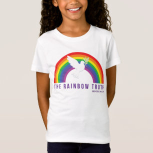 T-shirt blanc de la fille vérité arc-en-ciel avec