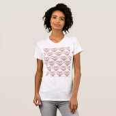 T-Shirt Blanc de la Saint-Valentin avec des Cœurs (Devant entier)