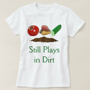 T-shirt blanc de légumes de jardin et de femmes de