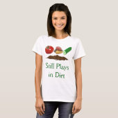 T-shirt blanc de légumes de jardin et de femmes de (Devant entier)