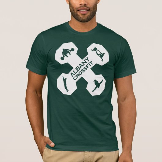 T-shirt Blanc de logo de Xfit Dumbell (Devant)