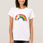 T-shirt blanc de l'Unicorne Arc-en-ciel rétro (Devant)