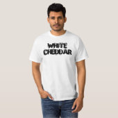 T-shirt blanc de pochoir de cheddar (Devant entier)