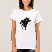 T-shirt Blanc de silhouette de piano (Devant)