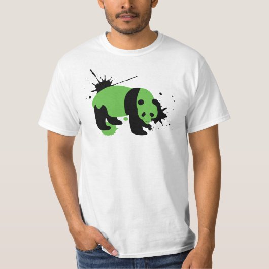 T-shirt Blanc d'éclaboussure de panda (Devant)