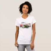 T-shirt blanc d'orchidée de "objets exotiques" - (Devant entier)