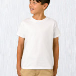 T-Shirt blanc, Enfants / Personnaliser<br><div class="desc">T-Shirt pour enfants : Créez votre propre T-Shirt personnalisé avec du texte. Réglages faciles (bouton Modifier la conception) en ajoutant du texte,  des couleurs arrière - plans ou plus d'images.</div>