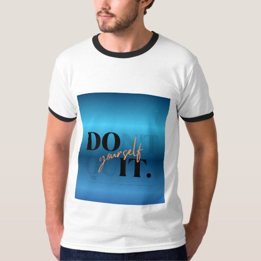 T-shirt blanc et noir avec texte (Devant)
