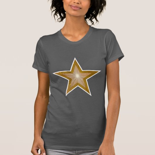 T-shirt blanc étoile "or" gris (Devant)