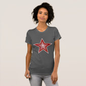 T-shirt blanc étoile rouge gris (Devant entier)