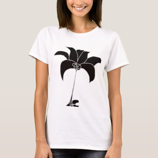 T-shirt Blanc Floral Noir (Devant)