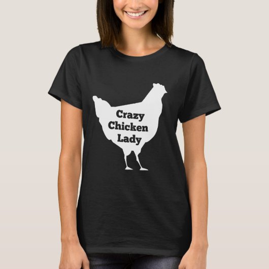 T-shirt Blanc fou de Madame de poulet (Devant)