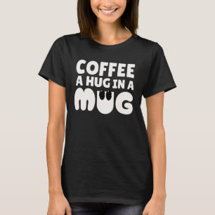 T-shirt BLANC FUNNY sur la typographie du café NOIR