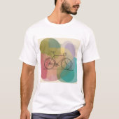 T-Shirt Blanc Graphique de Bicyclette Abstraite (Devant)