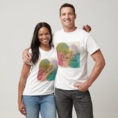 T-Shirt Blanc Graphique de Bicyclette Abstraite (Unisexe)