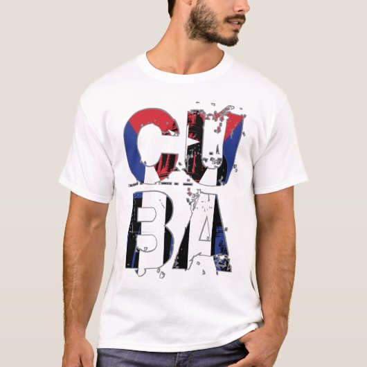 T-Shirt Blanc Graphique Texte Abstrait Drapeau de (Devant)