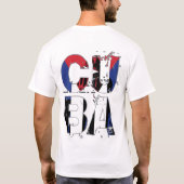T-Shirt Blanc Graphique Texte Abstrait Drapeau de (Dos)