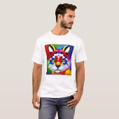 T-shirt blanc homme Alexander's Cat (Devant entier)