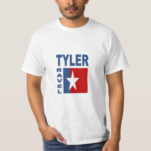 T-shirt blanc homme TYLER TRAVEL TEXAS (Devant)