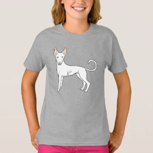 T-shirt Blanc Ibizan Hound Smooth Coat mignon dessin chien