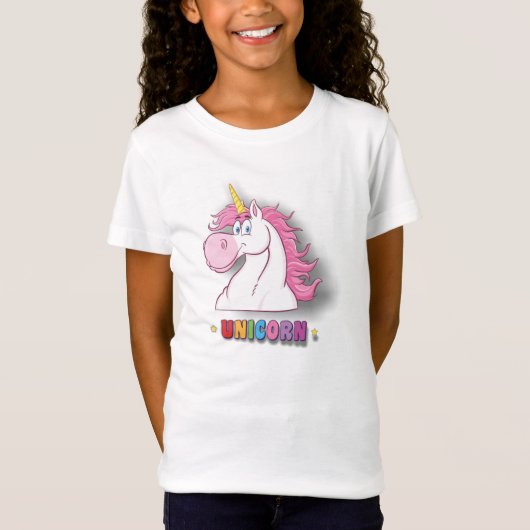 T-shirt blanc licorne (Devant)