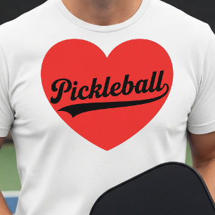 T-shirt blanc minimaliste Pickleball cœur amour sp