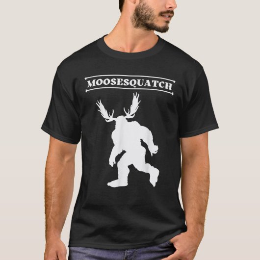 T-shirt Blanc Moosesquatch Funny Moose Sassquatch Cryptid (Devant)