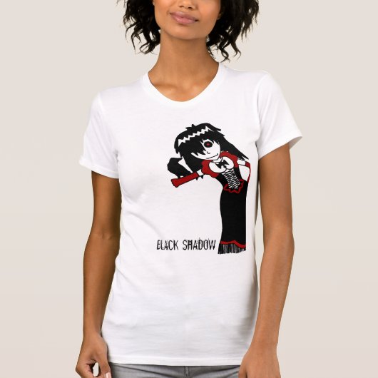 T-shirt Blanc noir d'ombre (Devant)