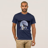 T-shirt BLANC & NOIR RAVENS, TOTEM & PLEINE LUNE (Devant entier)