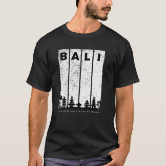 T-shirt Blanc Noir Vintage Bali La plus belle île