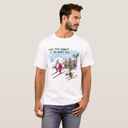 T-shirt blanc North Pole Rush Hour (Devant entier)