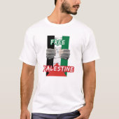 T-shirt blanc PALESTINE GRATUIT pour homme (Devant)
