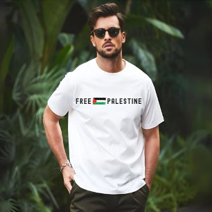 T-shirt blanc PALESTINE GRATUIT pour homme