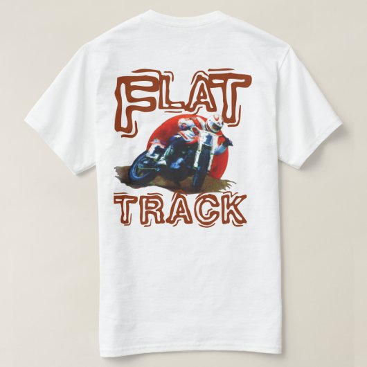 T-SHIRT BLANC PLAT DE COUREUR DE MOTO DE VOIE (Design dos)