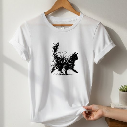 T-shirt blanc pour femmes avec dessin abstrait de