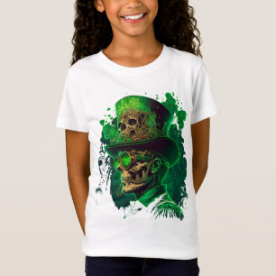T-shirt blanc pour filles avec squelette pour la S