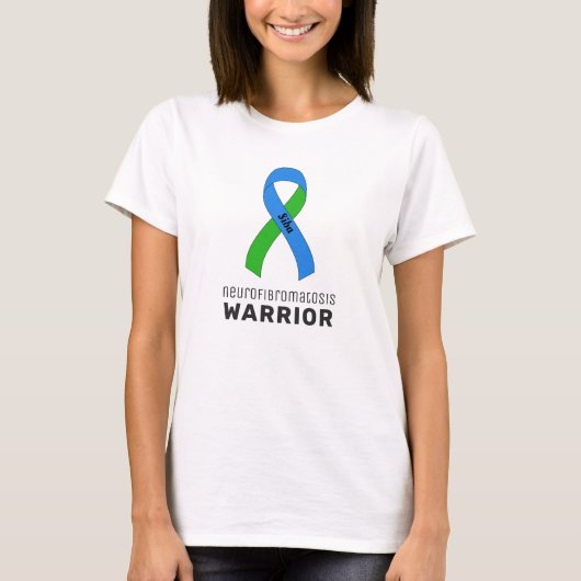T-shirt blanc pour guerrier de neurofibromatose (Devant)