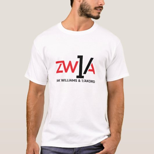 T-shirt blanc pour hommes Zak Williams & 1/Akord (Devant)