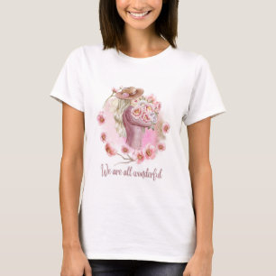 T-shirt blanc pour manches courtes avec jolie poup